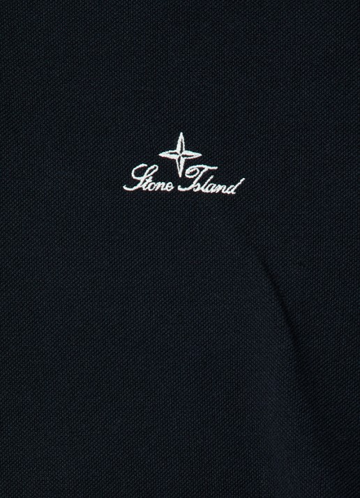 Stone Island S0039 regular fit polo met logoborduring - detail 3 zwart