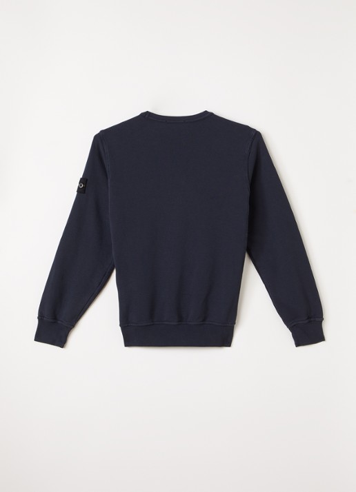 Stone Island S0040 sweater met logo - voorkant 2 donkerblauw