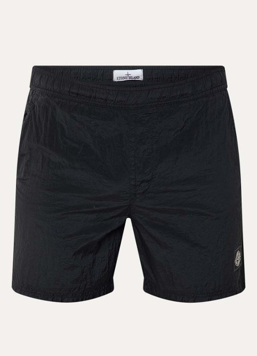 Stone Island S0043 Long zwemshorts met steekzakken - voorkant 3 zwart