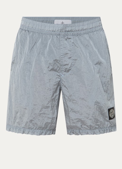 Stone Island S0043 zwemshort met logo en steekzakken - voorkant 4 grijs