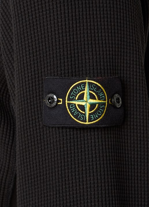Stone Island S0044 fijngebreide trui met logo - detail 5 zwart