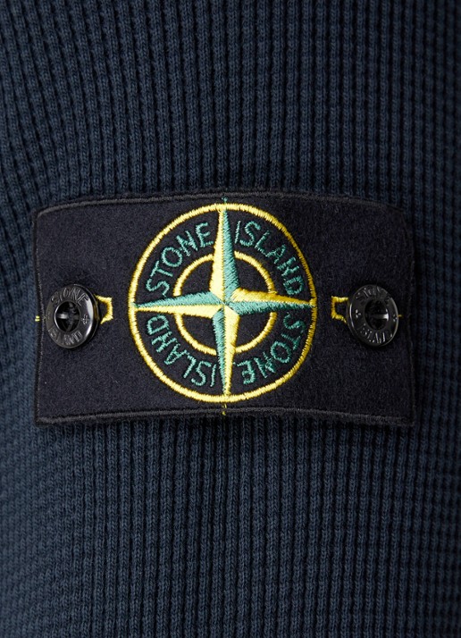 Stone Island S0044 fijngebreide trui met logo - detail 2 donkerblauw