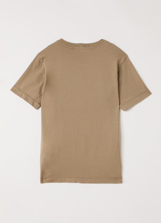 Stone Island S0047 T-shirt met logo - voorkant 2 bruin
