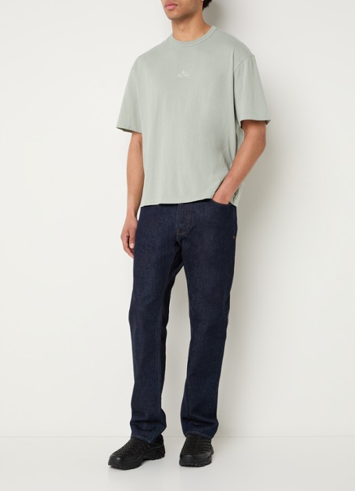 Stone Island S0050 T-shirt met logo - voorkant 3 lindegroen