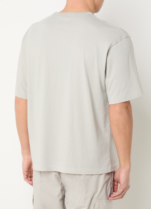Stone Island S0050 T-shirt met logo - achterkant 3 grijs