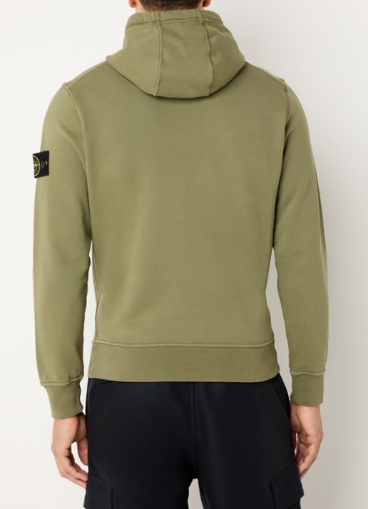 Stone Island S0051 Hoodie met logo - achterkant 4 mosgroen