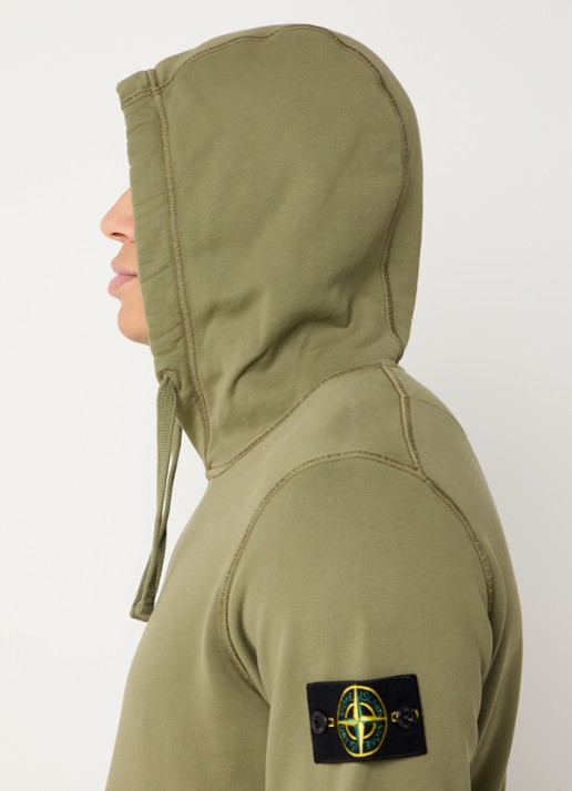 Stone Island S0051 Hoodie met logo - detail 2 mosgroen