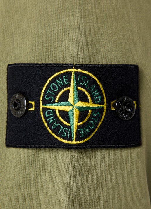 Stone Island S0051 Hoodie met logo - detail 3 mosgroen