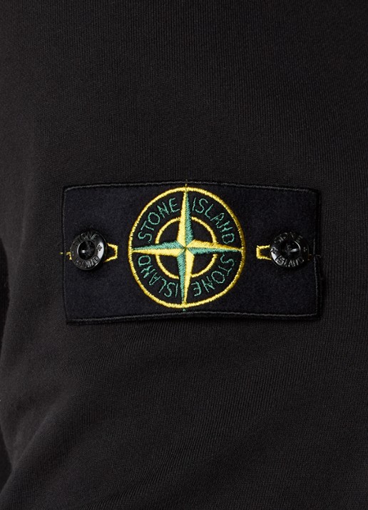 Stone Island S0051 sweater met halve rits en logo - detail 5 zwart