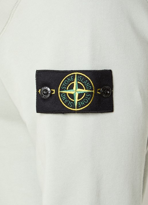 Stone Island S0051 sweater met halve rits en logo - detail 2 lindegroen