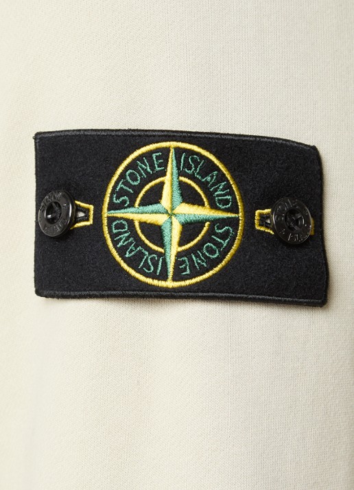 Stone Island S0051 sweater met halve rits en logo - detail 3 khaki