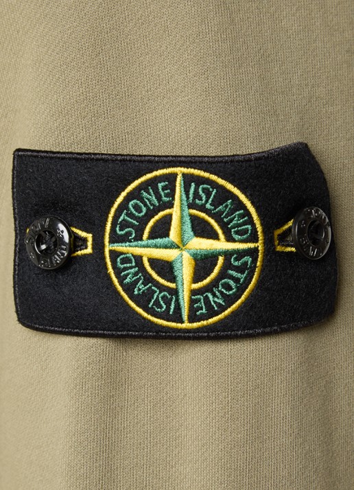 Stone Island S0051 sweater met halve rits en logo - detail 3 legergroen