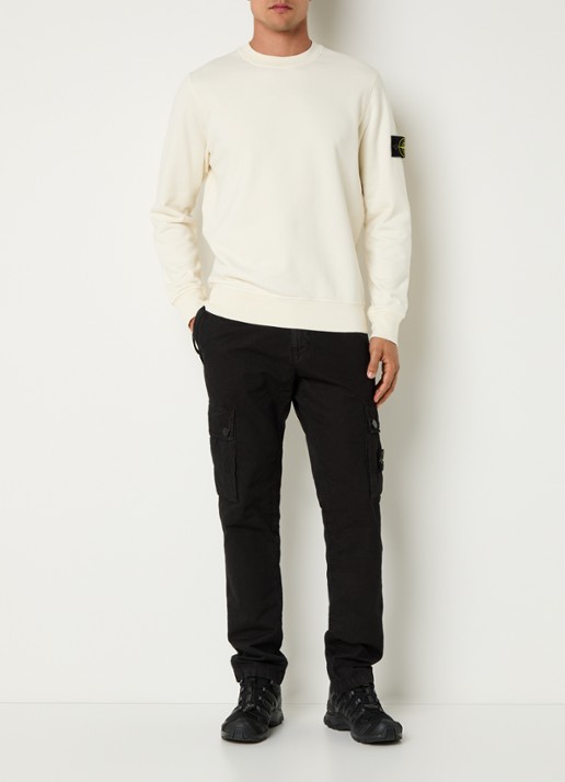Stone Island S0051 sweater met logo - voorkant 5 gebroken wit