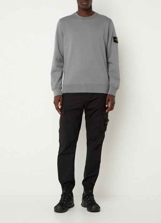Stone Island S0051 sweater met logo - voorkant 2 grijs