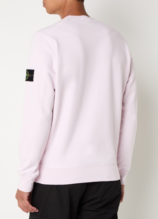 Stone Island S0051 sweater met logo - achterkant lichtroze