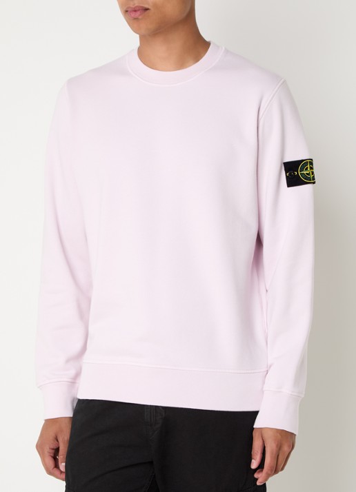 Stone Island S0051 sweater met logo - detail 2 lichtroze