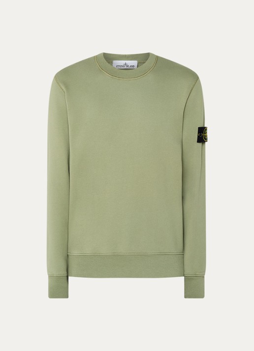 Stone Island S0051 sweater met logo - voorkant 4 lindegroen
