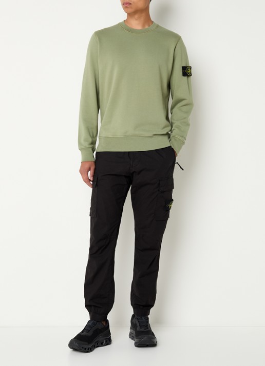 Stone Island S0051 sweater met logo - voorkant 5 lindegroen