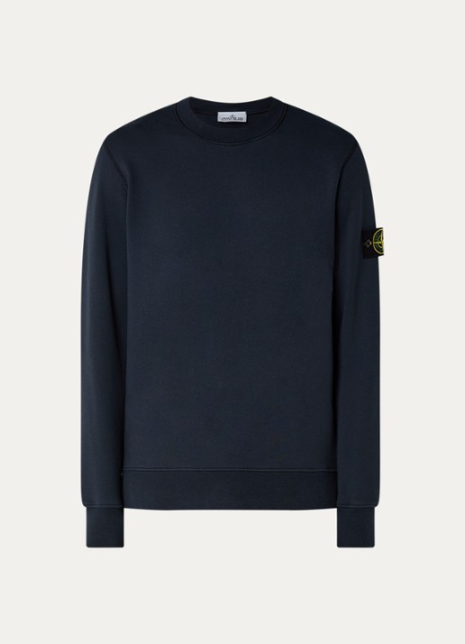 Stone Island S0051 sweater met logo - voorkant donkerblauw