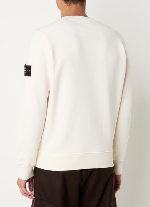 Stone Island S0051 sweater met logo - achterkant creme