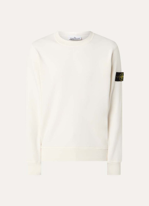 Stone Island S0051 sweater met logo - voorkant 2 creme
