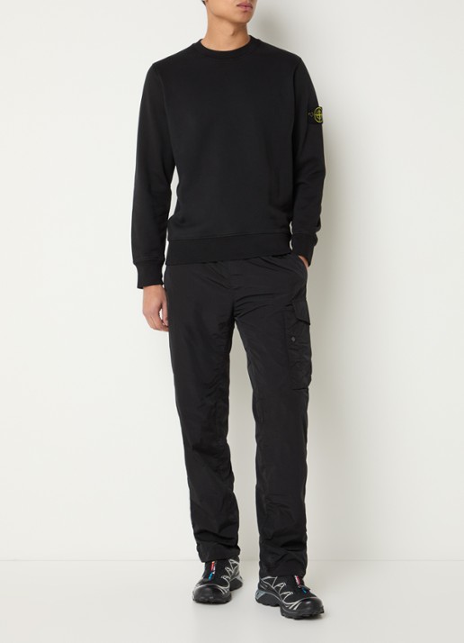 Stone Island S0051 sweater met logo - voorkant 3 zwart