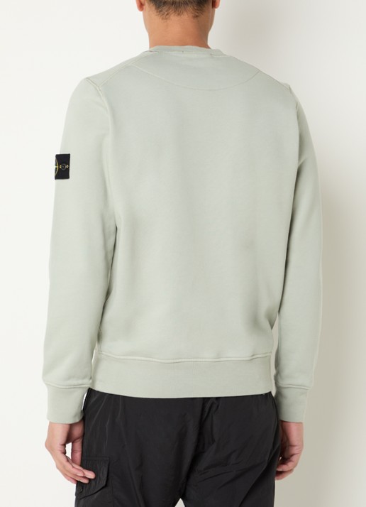 Stone Island S0051 sweater met logo - achterkant 3 lindegroen