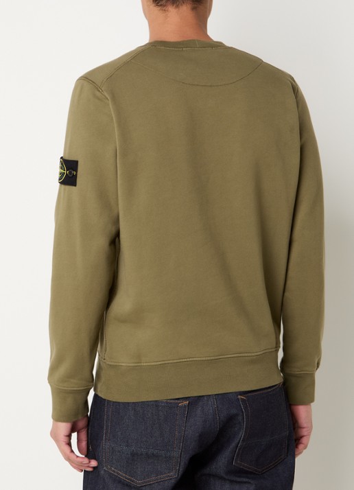 Stone Island S0051 sweater met logo - achterkant 5 mosgroen