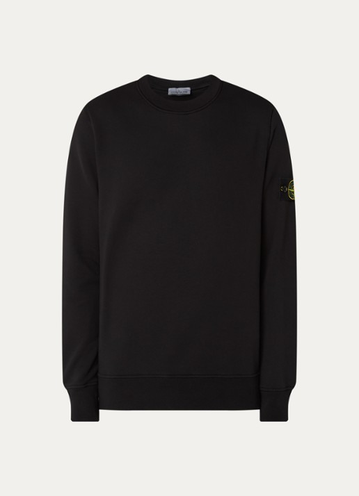 Stone Island S0051 sweater met logo - voorkant zwart