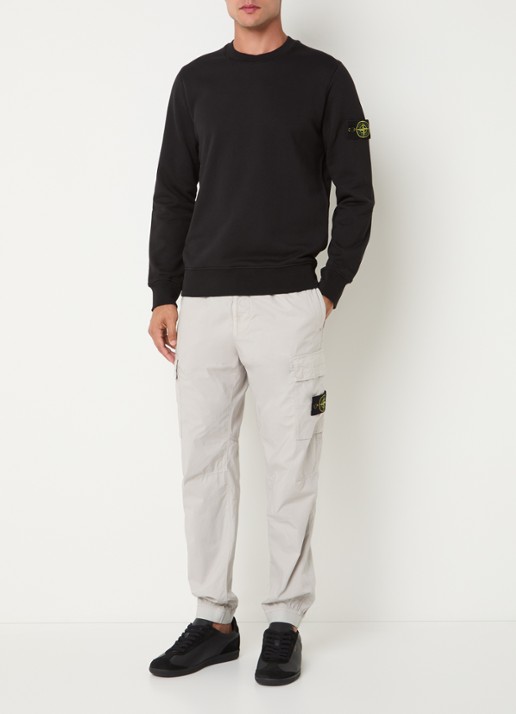 Stone Island S0051 sweater met logo - voorkant 2 zwart