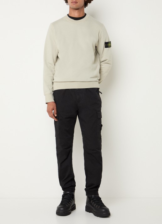 Stone Island S0051 sweater met logo - voorkant 4 lindegroen