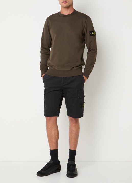 Stone Island S0051 sweater met logo - voorkant 2 grijs