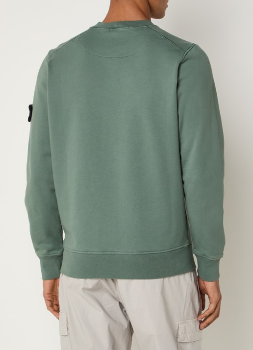 Stone Island S0051 sweater met logo - achterkant zeegroen