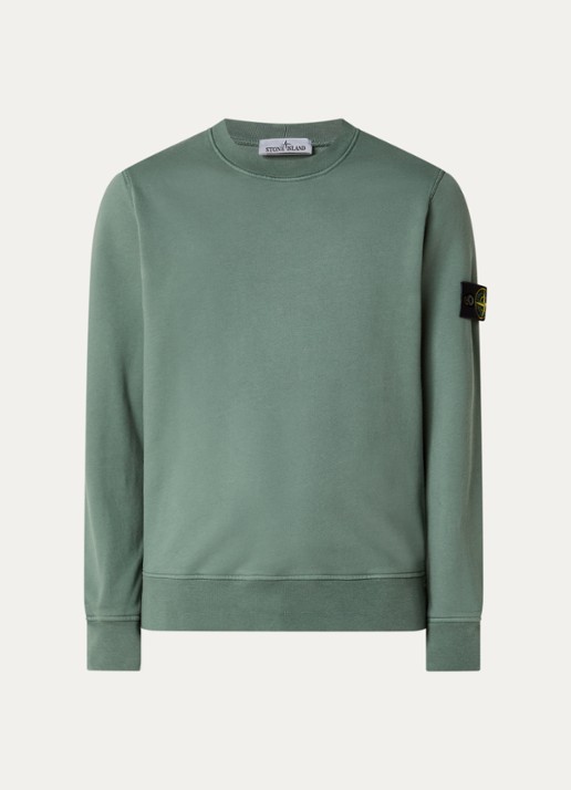 Stone Island S0051 sweater met logo - voorkant 2 zeegroen