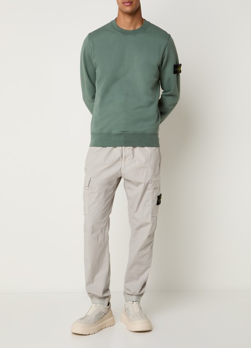 Stone Island S0051 sweater met logo - voorkant 3 zeegroen