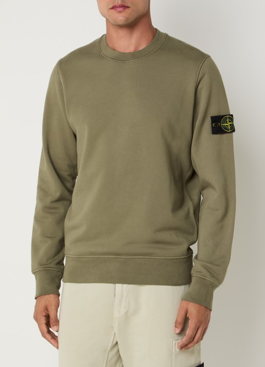 Stone Island S0051 sweater met logo - detail 4 legergroen