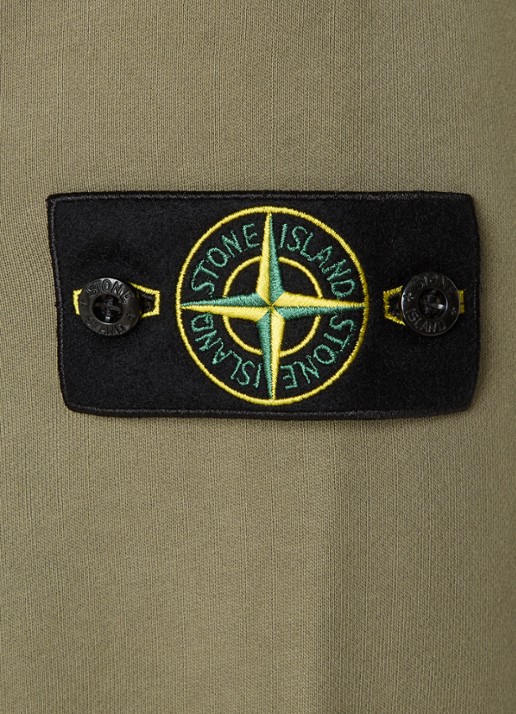 Stone Island S0051 sweater met logo - detail 5 legergroen