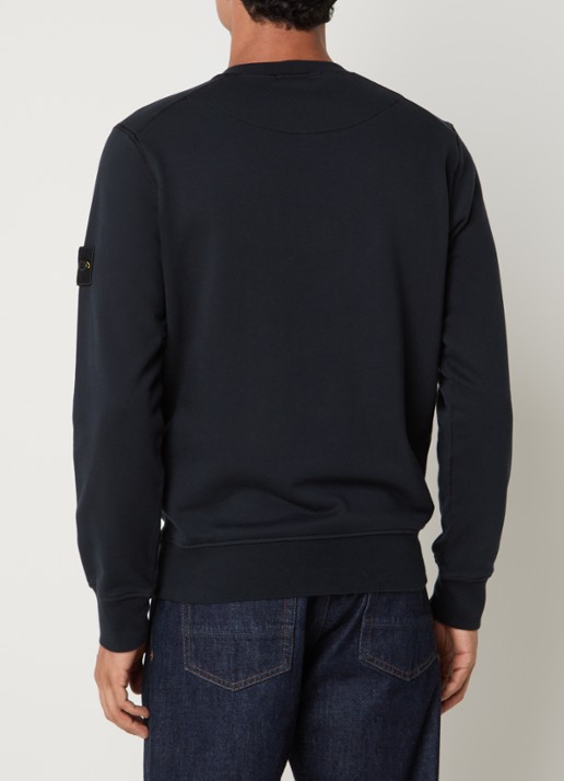 Stone Island S0051 sweater met logo - achterkant 3 donkerblauw