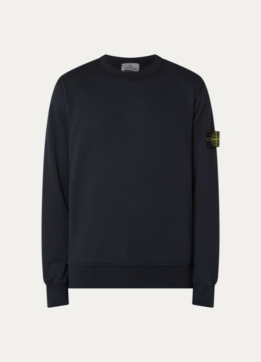 Stone Island S0051 sweater met logo - voorkant donkerblauw