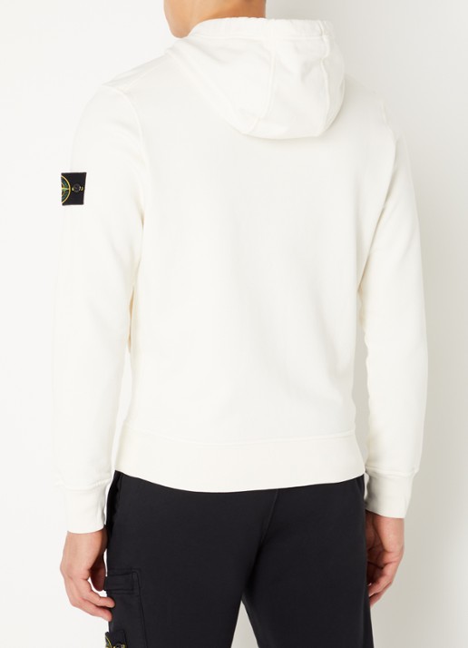 Stone Island S0051 sweatvest met capuchon en logo - achterkant wit
