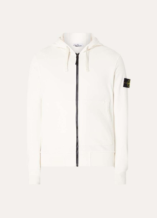 Stone Island S0051 sweatvest met capuchon en logo - voorkant 2 wit