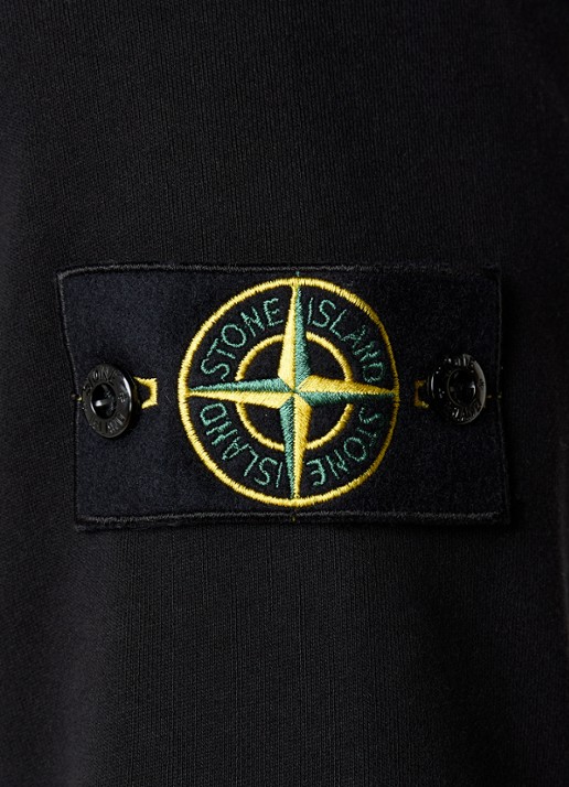 Stone Island S0051 sweatvest met capuchon en logo - detail 3 zwart