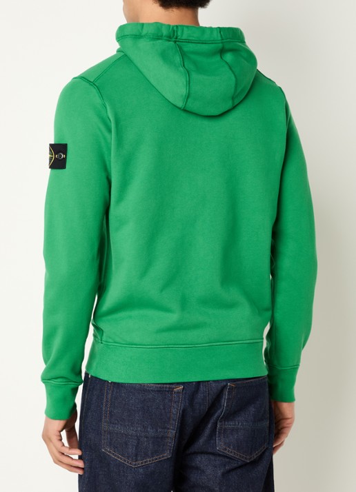 Stone Island S0051 sweatvest met capuchon en logo - achterkant 3 groen