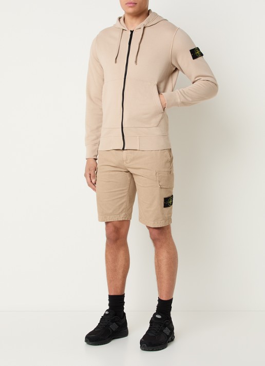 Stone Island S0051 sweatvest met capuchon en logo - voorkant 3 beige