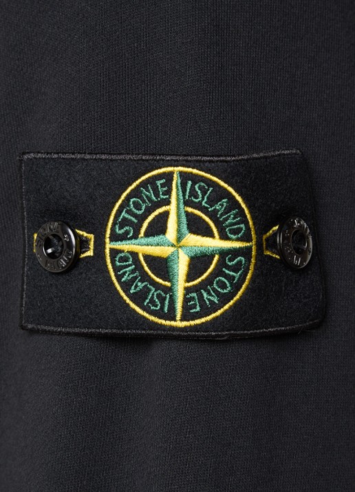 Stone Island S0051 sweatvest met logo en capuchon - detail 3 zwart