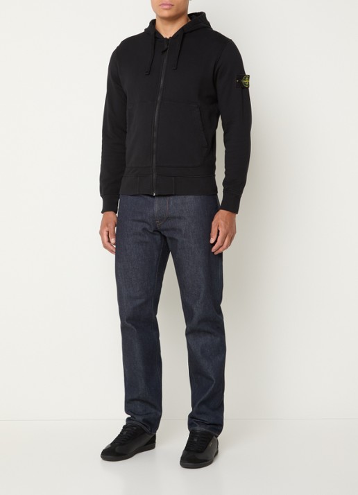 Stone Island S0051 sweatvest met logo en capuchon - voorkant 5 zwart