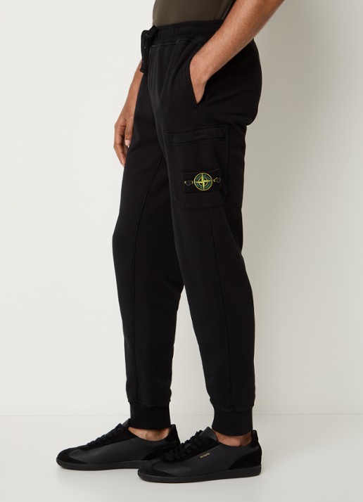 Stone Island S0051 tapered fit joggingbroek met steekzakken - detail 4 zwart