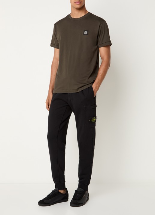 Stone Island S0051 tapered fit joggingbroek met steekzakken - voorkant 2 zwart