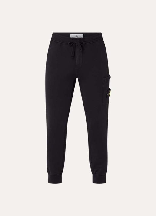 Stone Island S0051 tapered fit joggingsbroek met opgestikte zakken - voorkant 2 zwart
