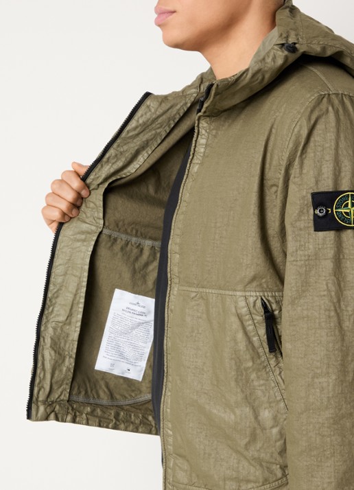 Stone Island S0069 Jack met capuchon en ritszakken - detail 6 mosgroen
